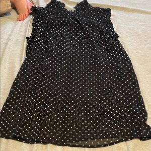 Who What Wear Sheer Black and White Polka Dot Blouse